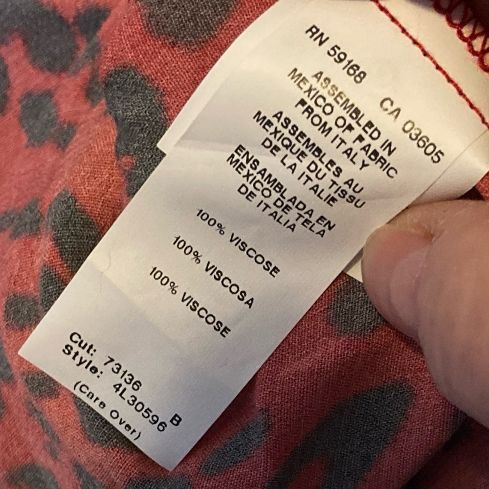 Karen Kane Red and Black Leopard Print Blouse - Picture 3 of 15